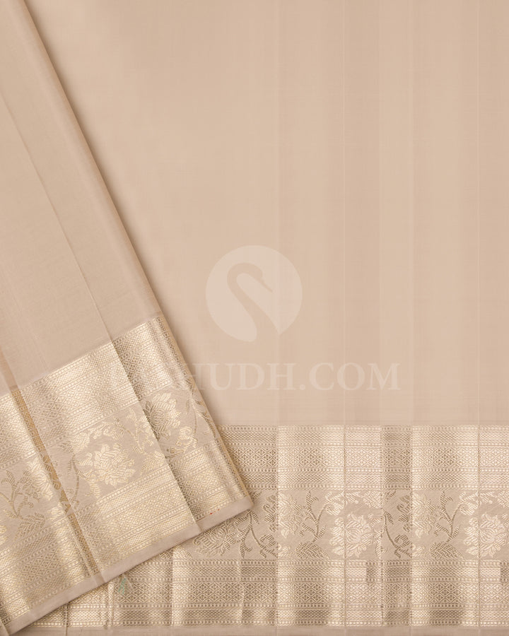 Red And Off White Kanjivaram Silk Saree - S1303(C)