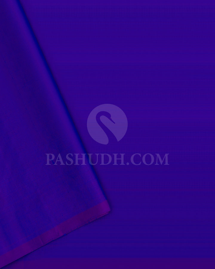Cobalt Blue and Dual Tone Violet Soft Silk Saree - AC87