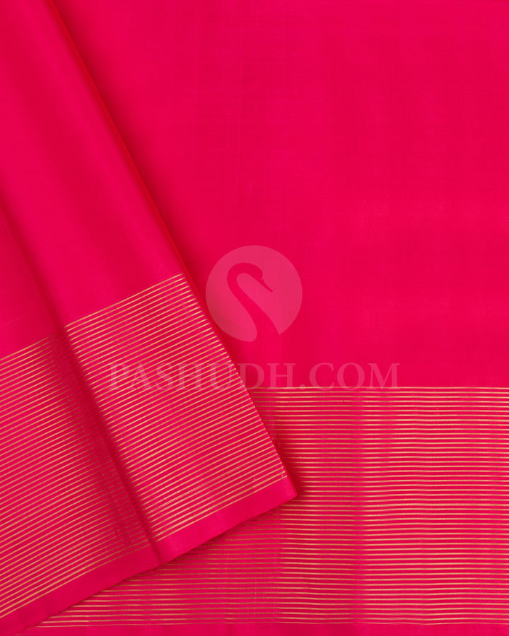 Dual Shaded Green and Rouge Pink Soft Silk Saree - AC27