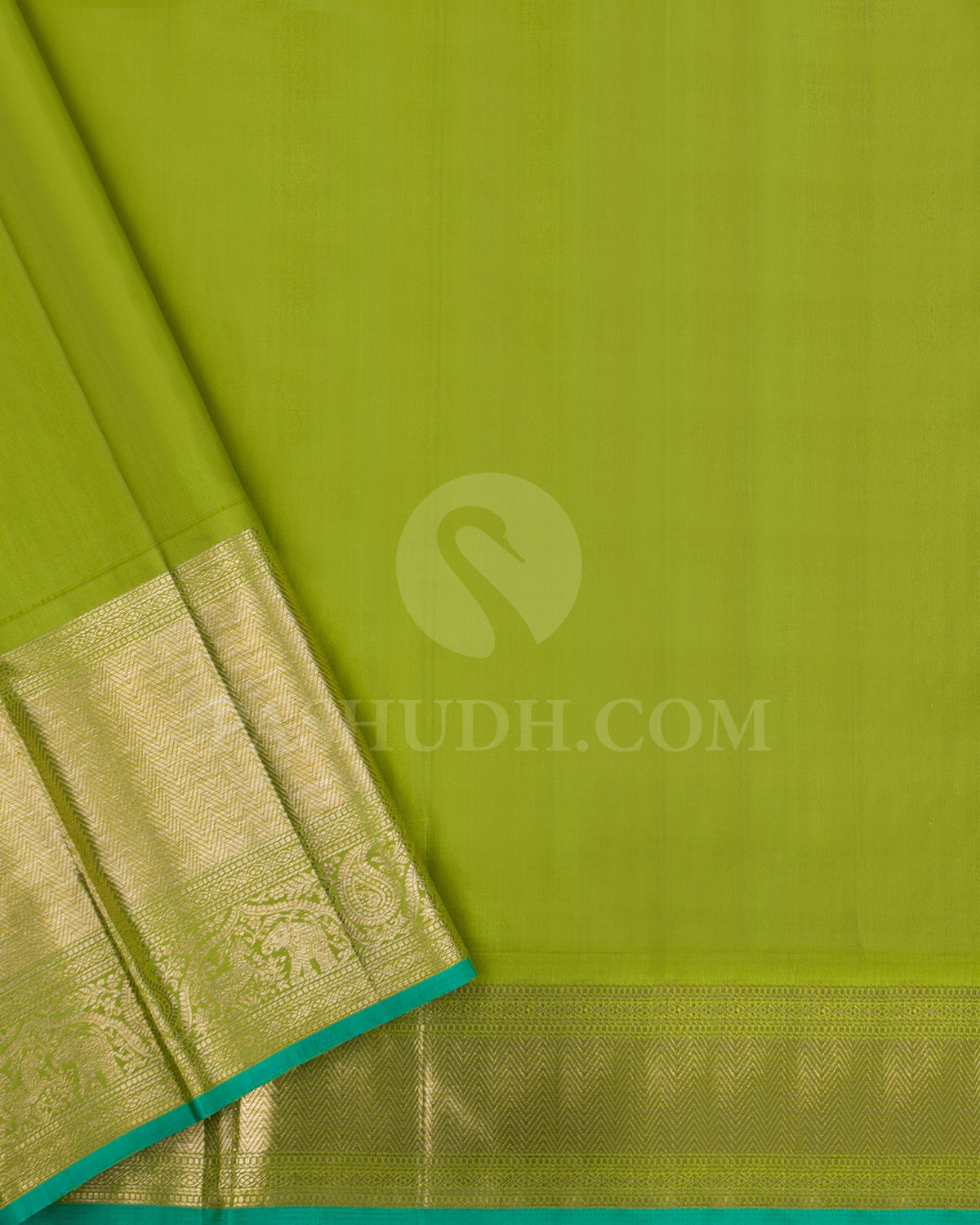 Violet And Parrot Green Kanjivaram Silk Saree - S1318(B)