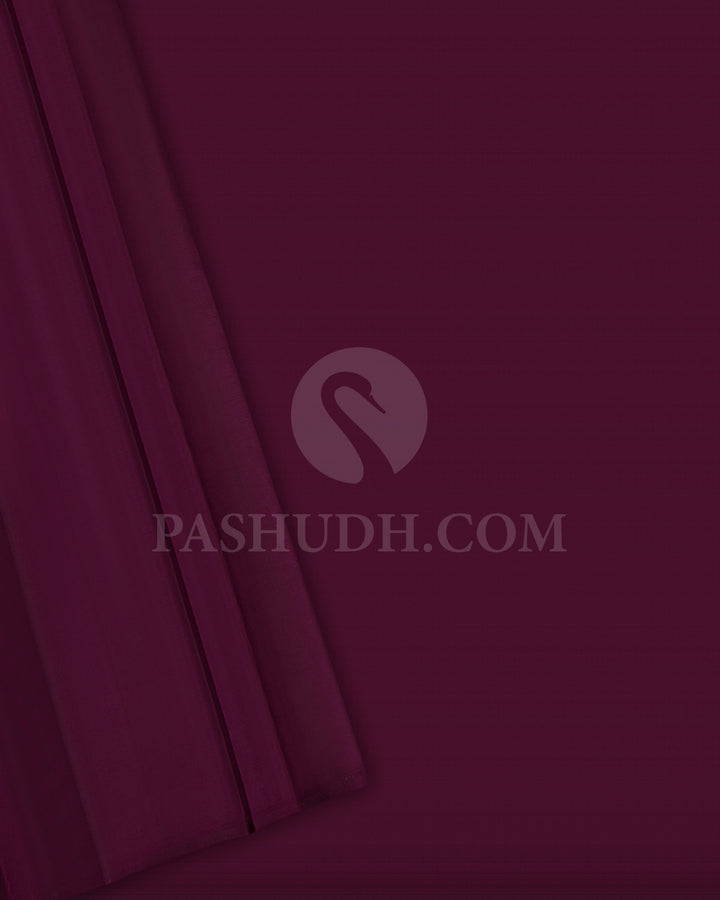 Beige, Baby Pink And Aubergine Borderless Traditional Kanjivaram Silk Saree - SVJ81