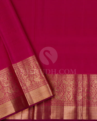 Emerald Green and Magenta Kanjivaram Silk Saree - S1242(C)