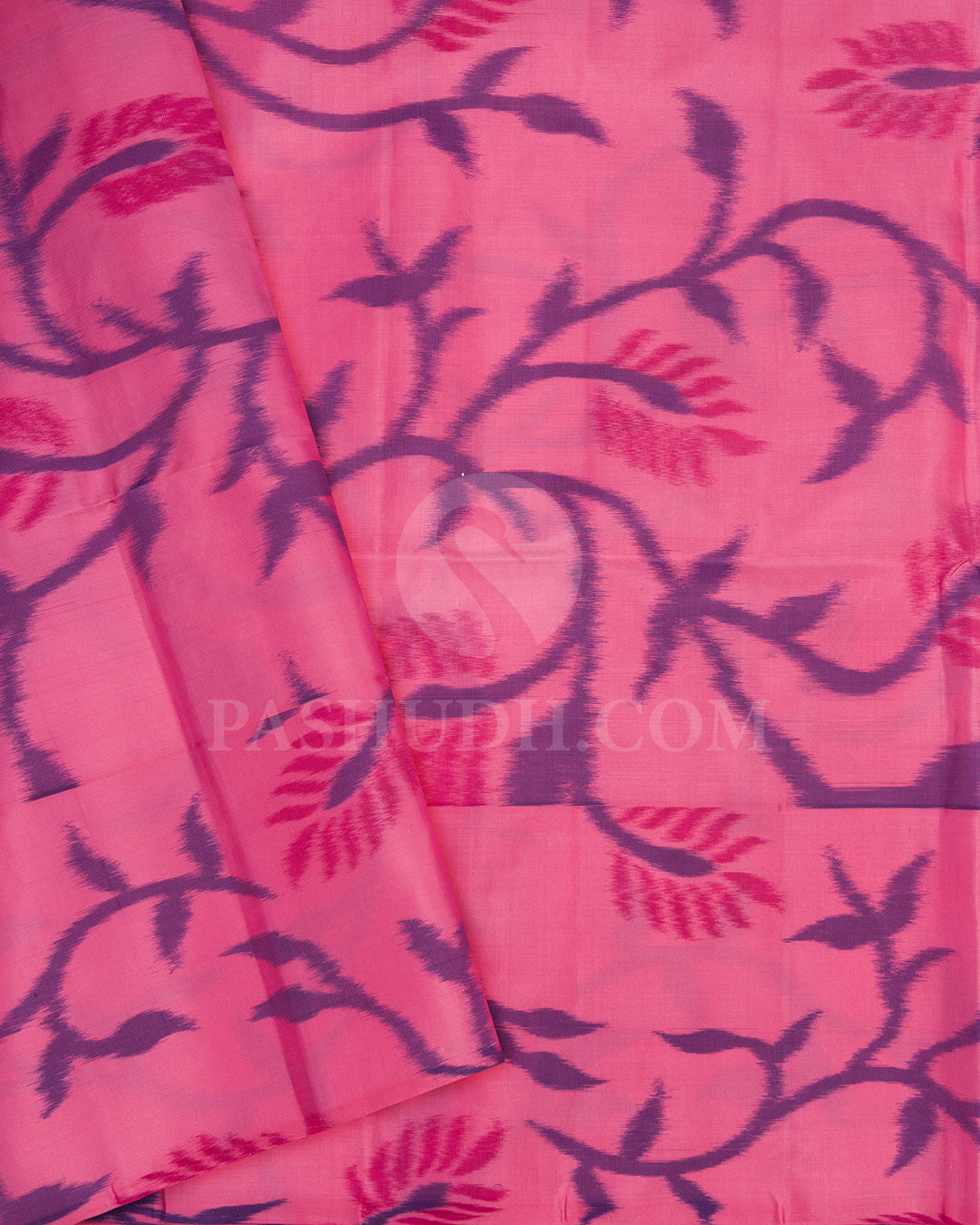 Khaki and Light Pink Soft Silk Saree - AC36