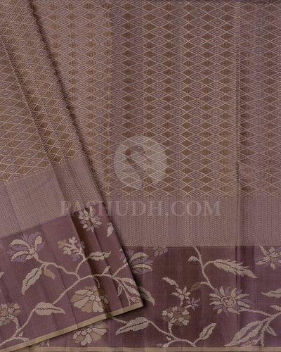 Old Rose And Taupe Kanjivaram Silk Saree - DT271(C)