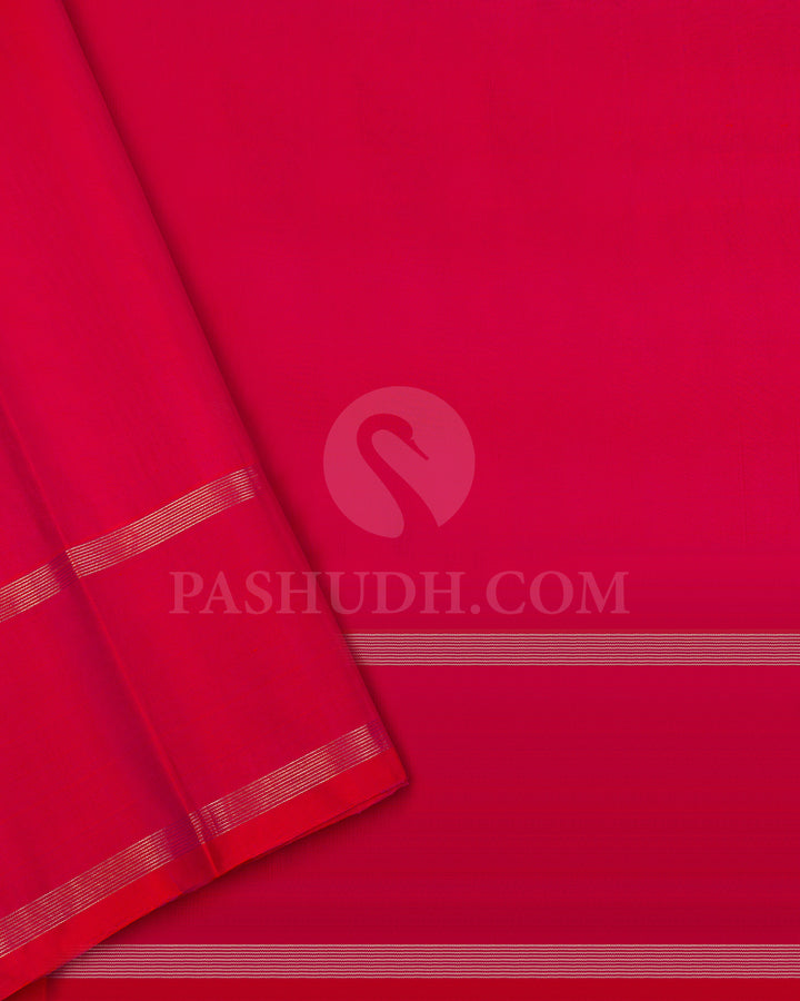 Rani Pink And Pink Shot Orange Kanjivaram Silk Saree - BKF10