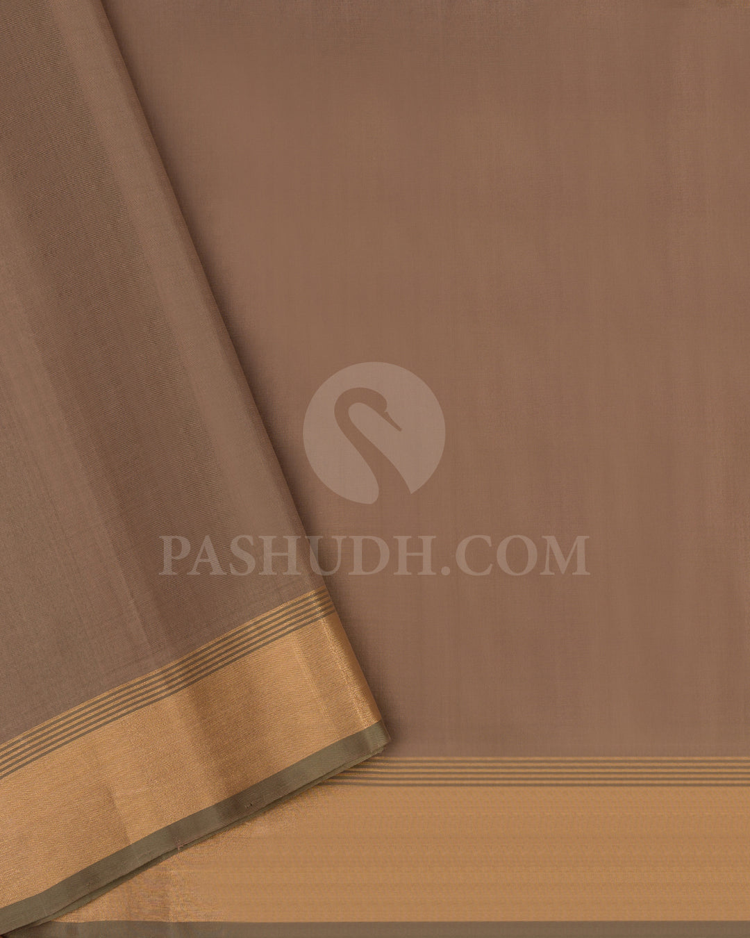 Prussian Green and Khaki Dupion Soft Silk Saree - AC50