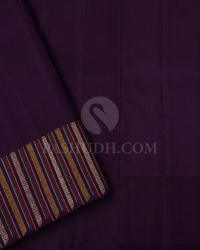 Sapphire Green And Purple Kanjivaram Silk Saree - S1114(F)