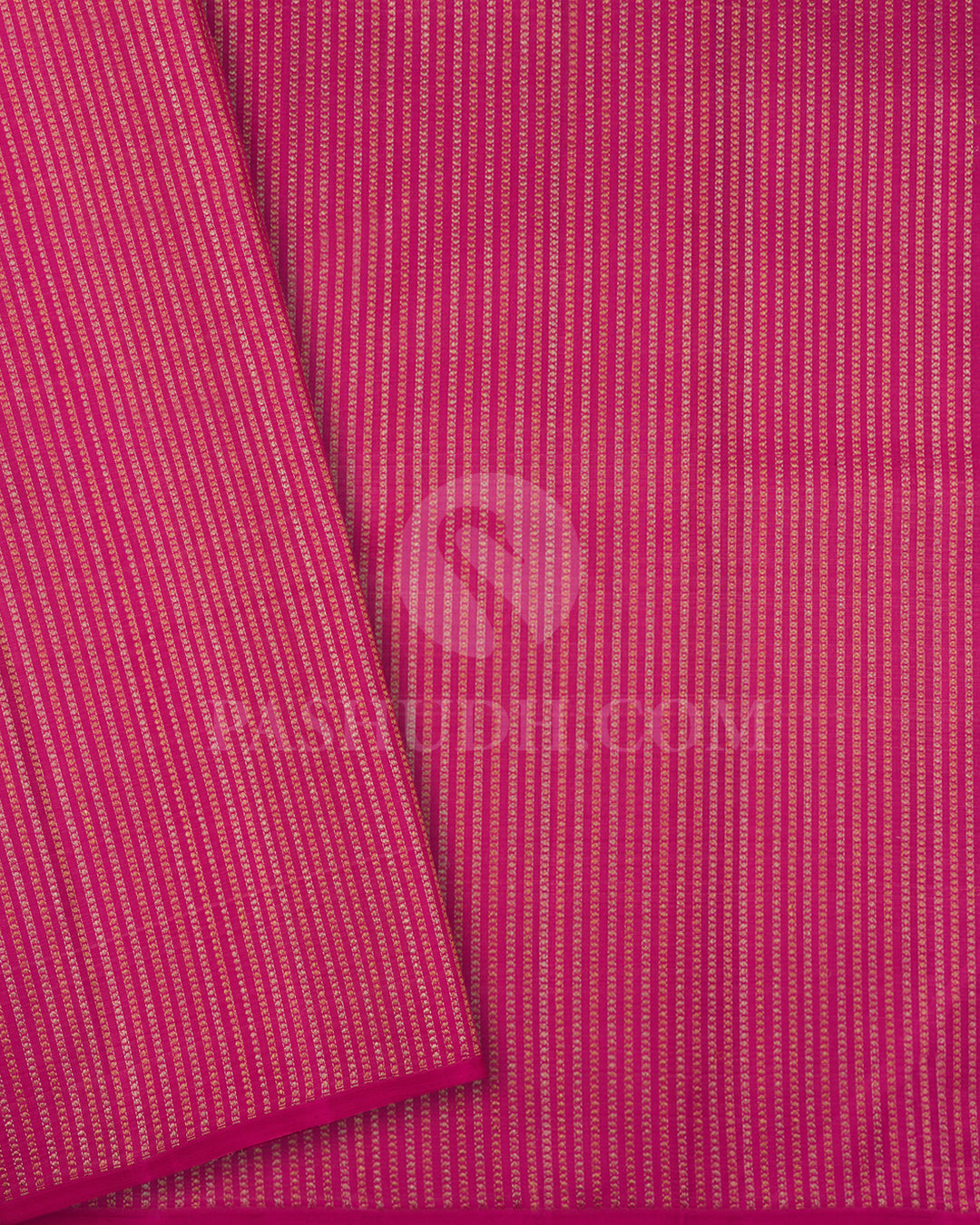 Grey And Punch Pink Borderless Kanjivaram Silk Saree - S1419(A)