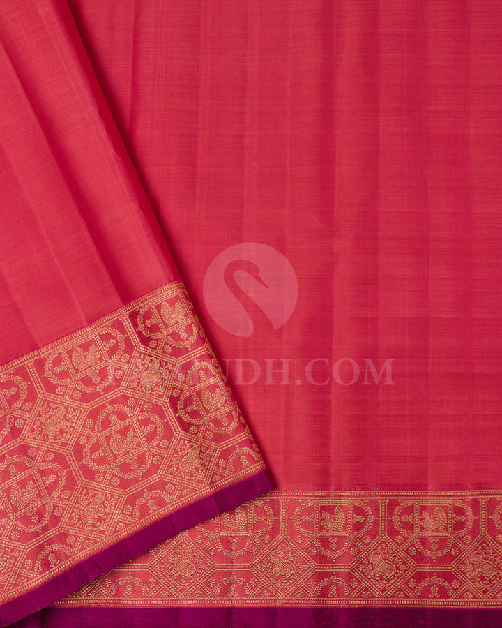 Lavender and Rouge Pink Kanjivaram Silk Saree - S1266(D)
