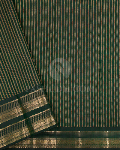 Bottle Green Kanjivaram Silk Saree - S1370( A )