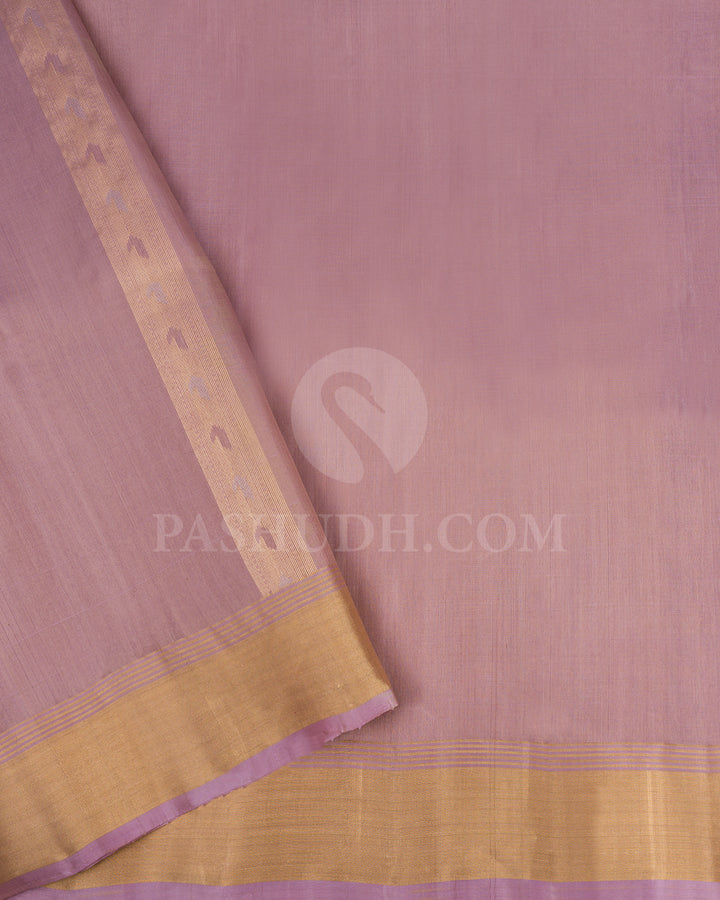 Lavender and Mauve Dupion Soft Silk Saree - AC51