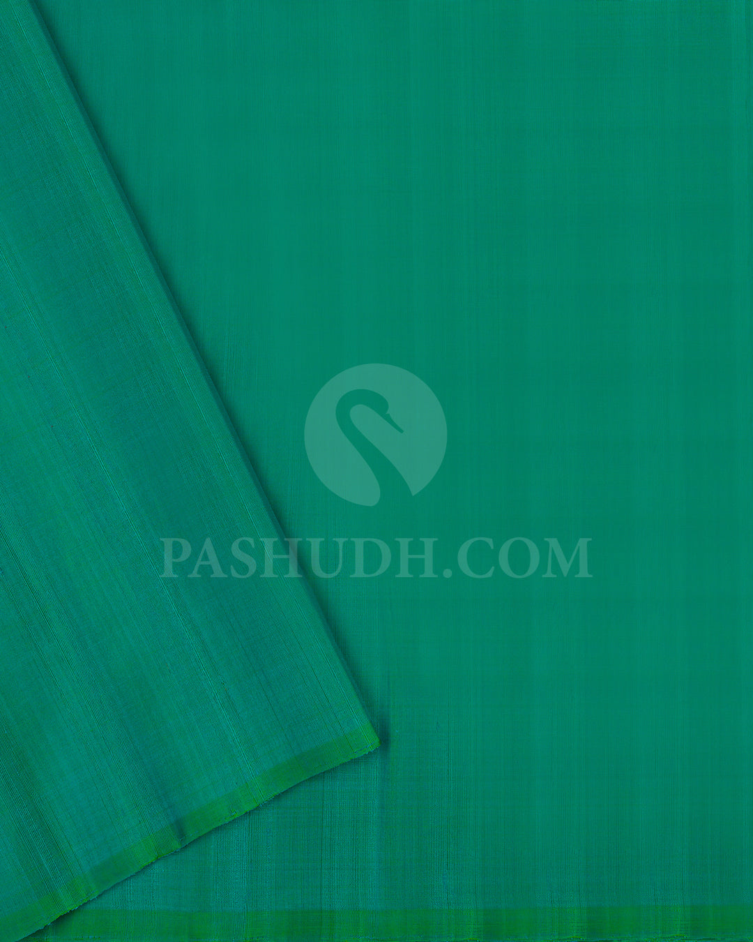 Blue Green Dupion Soft Silk Saree - AC92