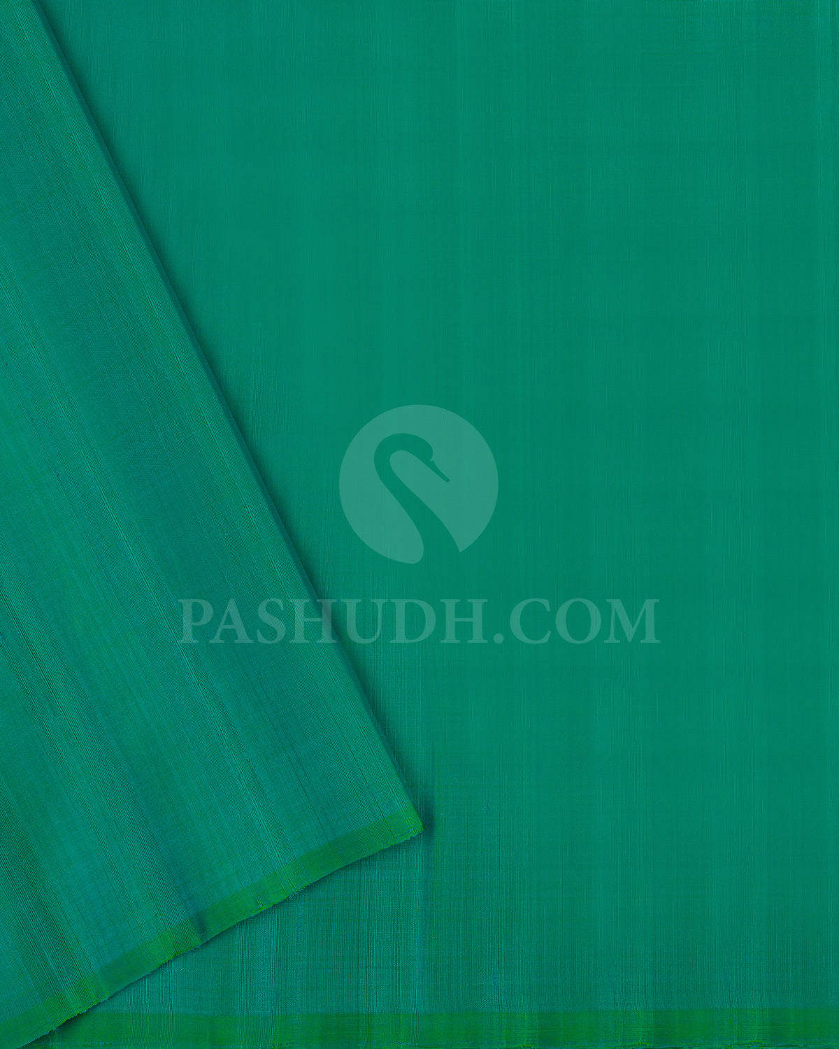 Blue Green Dupion Soft Silk Saree - AC92