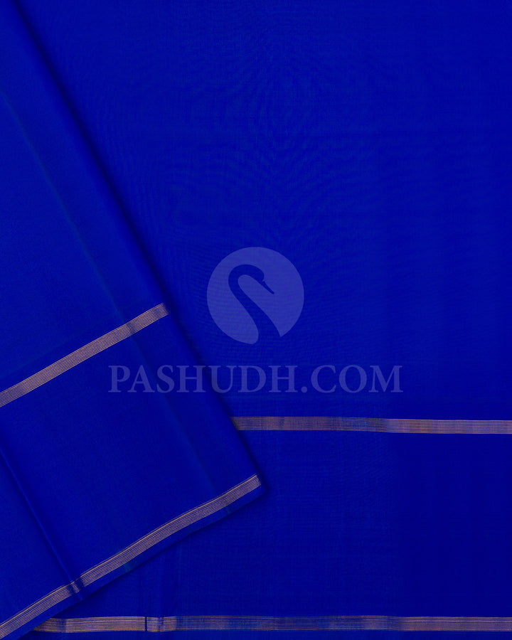 Peacock Blue and Royal Blue Kanjivaram Silk Saree - BKF23