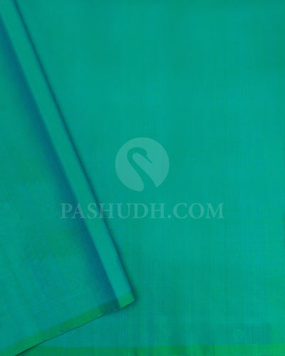 Moss Green and Blue Green Soft Silk Saree - AC65