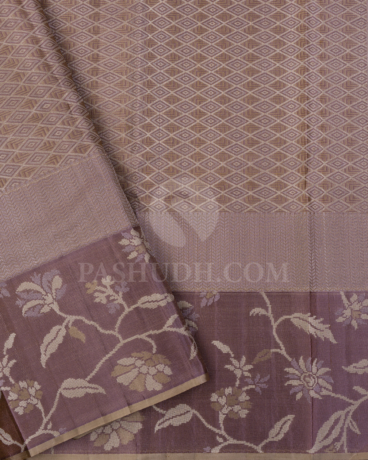 Teal Blue And Dove Grey Kanjivaram Silk Saree - DT271(B)