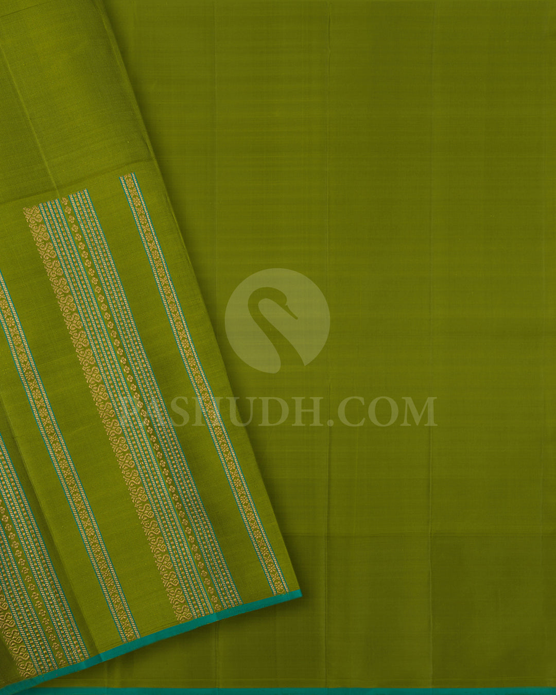 Gold And Pear Green Tissue Shimmer Kanjivaram Silk Saree - S1420(A)