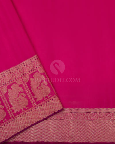 Dark Lavender & Pink Kanjivaram Silk Saree - S755 - View 4