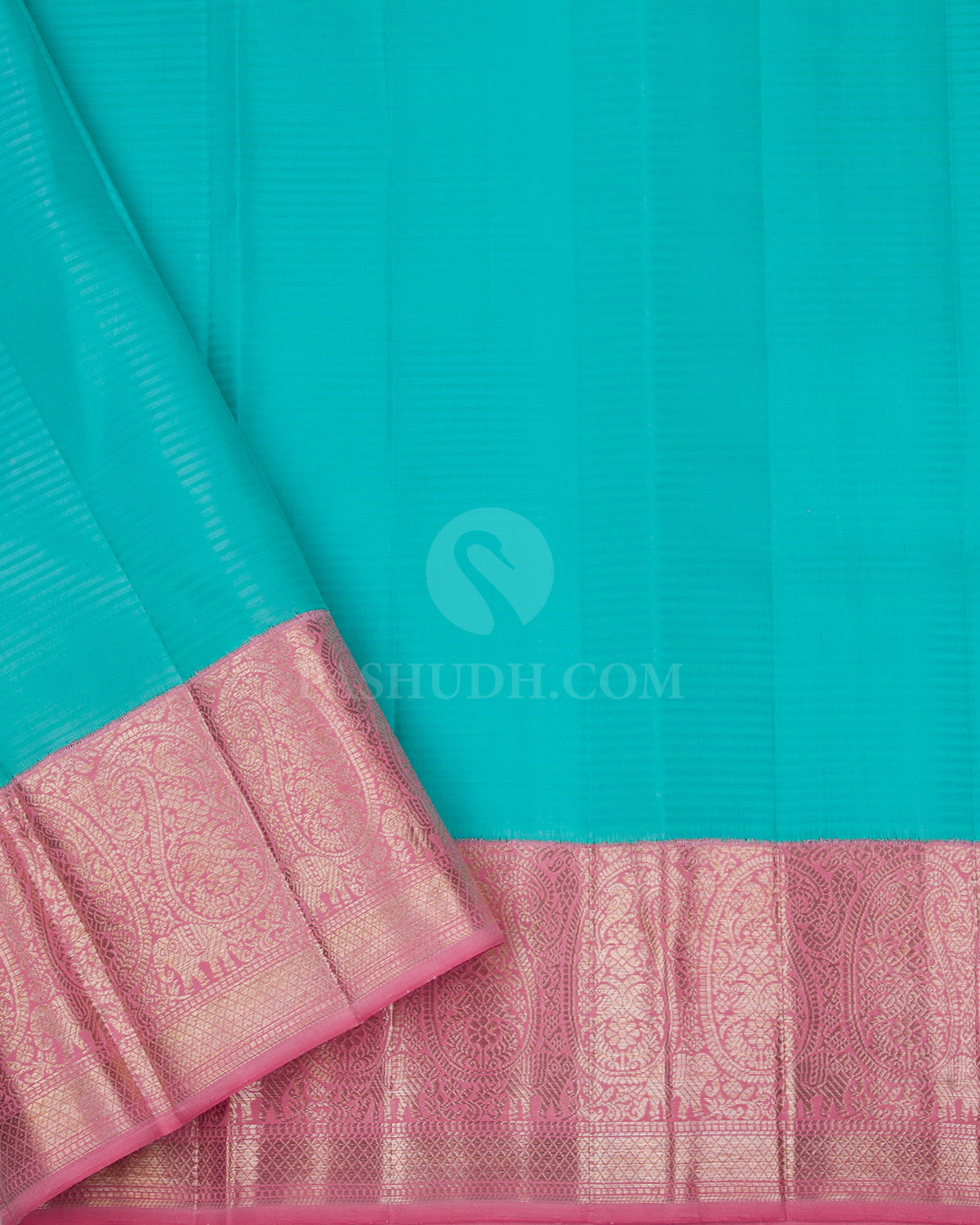 Light Pink & Blue Kanjivaram Silk Saree - S828 - View 4