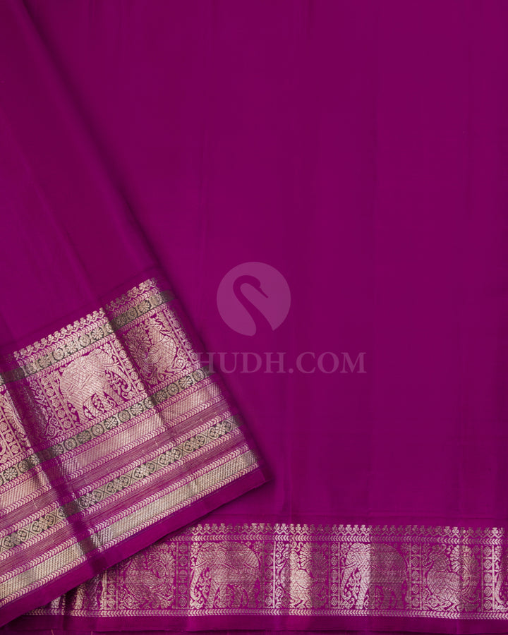 Baby Pink & Magenta Kanjivaram Silk Saree - S893