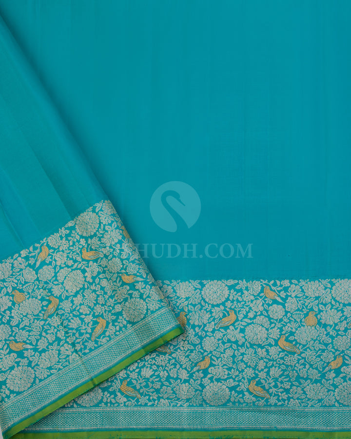 Pink & Turquoise Kanjivaram Silk Saree - S901