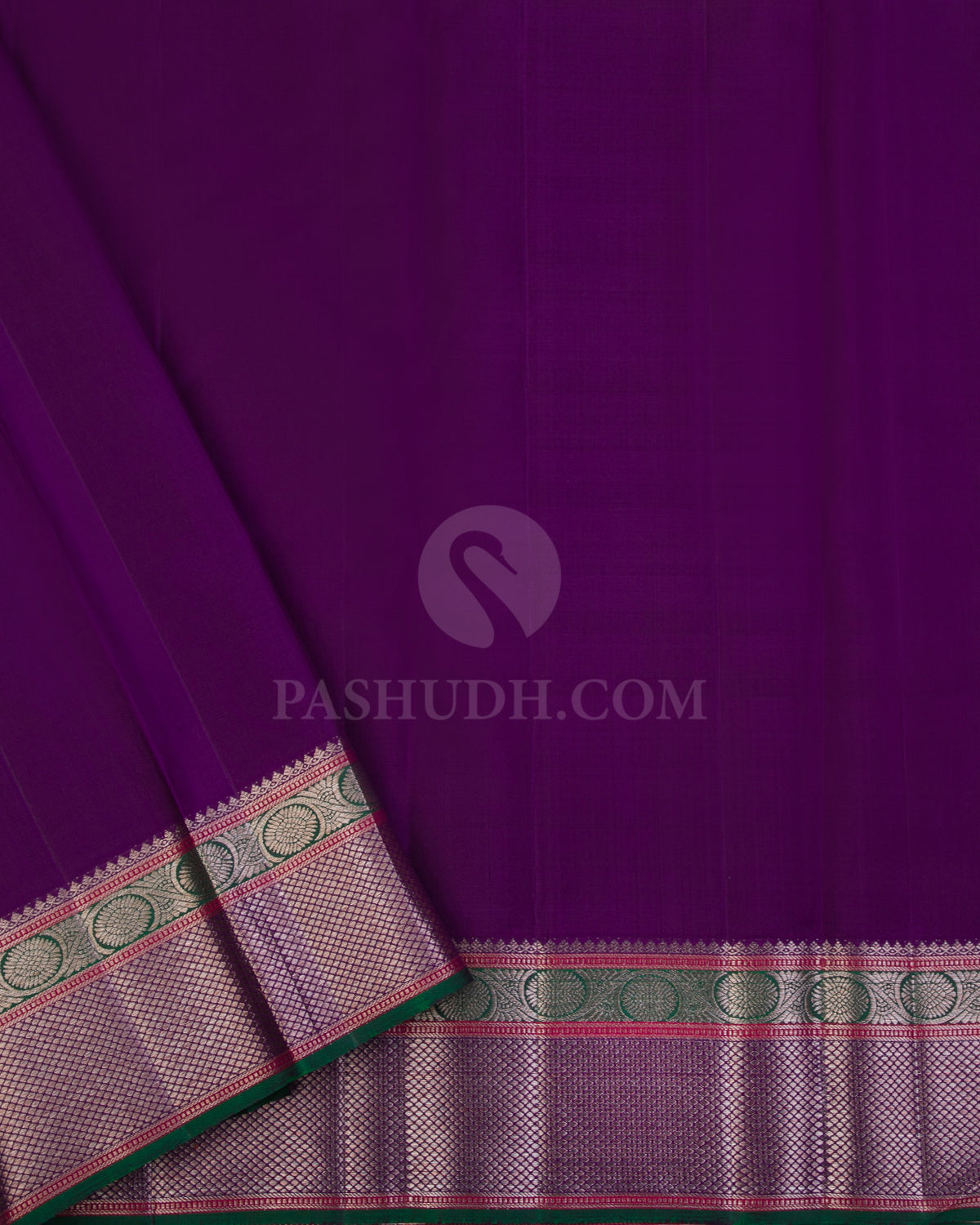 Yellow & Purple Kanjivaram Silk Saree - S912