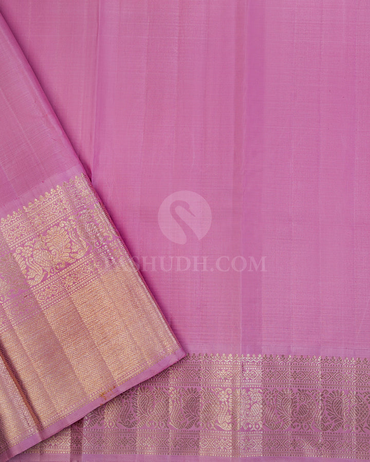 Aubergine & Lavender Kanjivaram Silk Saree - S911