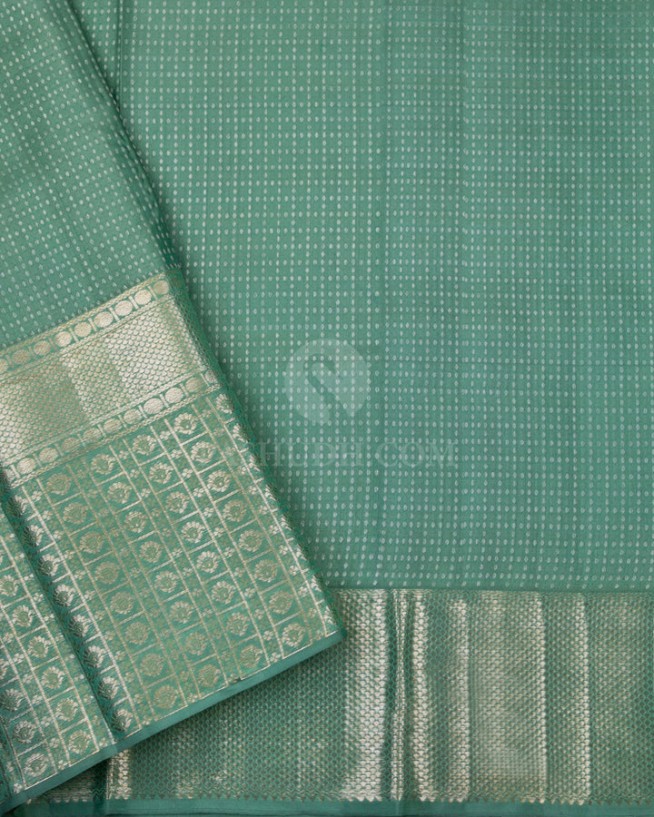 Olive Green Kanjivaram Silk Saree - D458