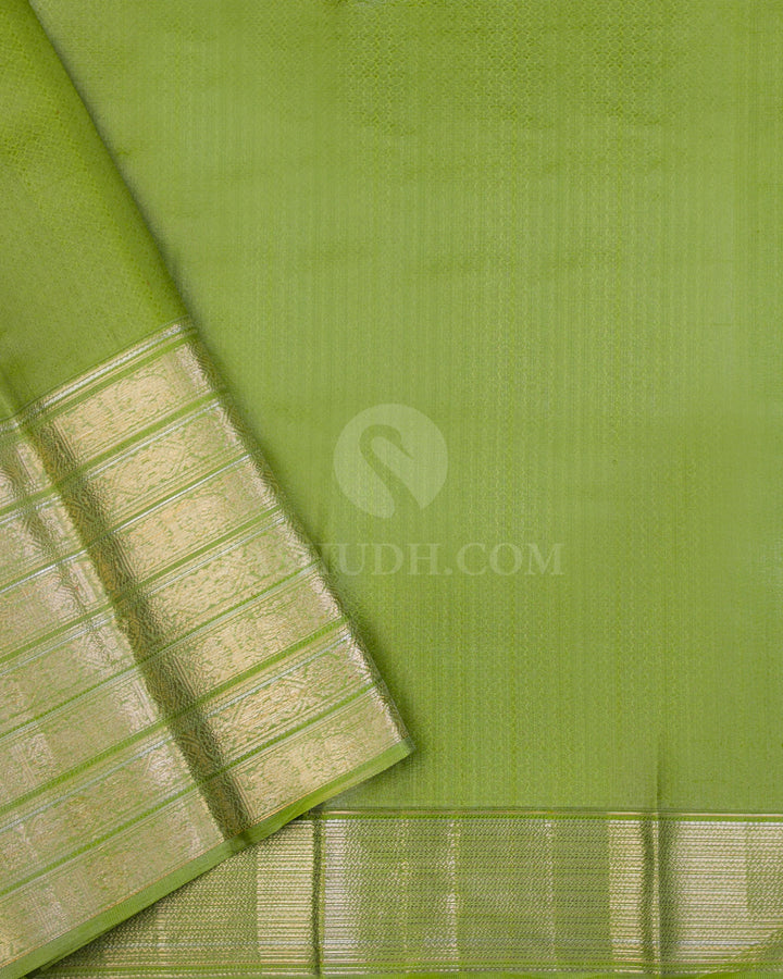 Yellow and Green Kanjivaram Silk Saree - DT221
