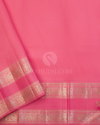 Sky Blue and Pink Kanjivaram Silk Saree - S914