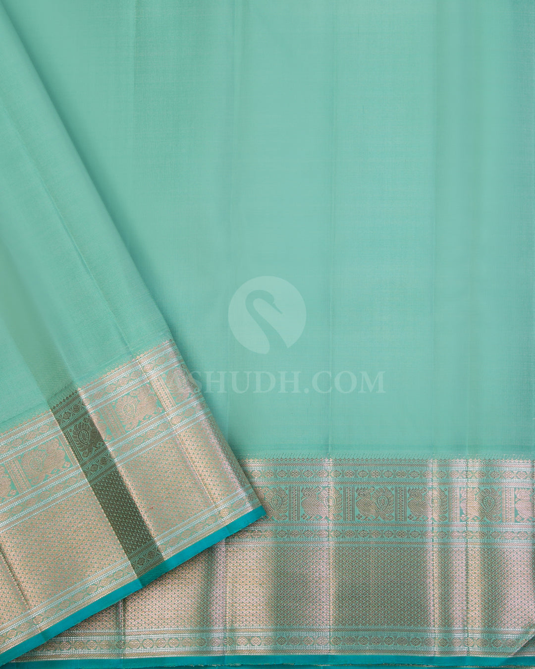 Dark Pink and Turquoise Kanjivaram Silk Saree - S916