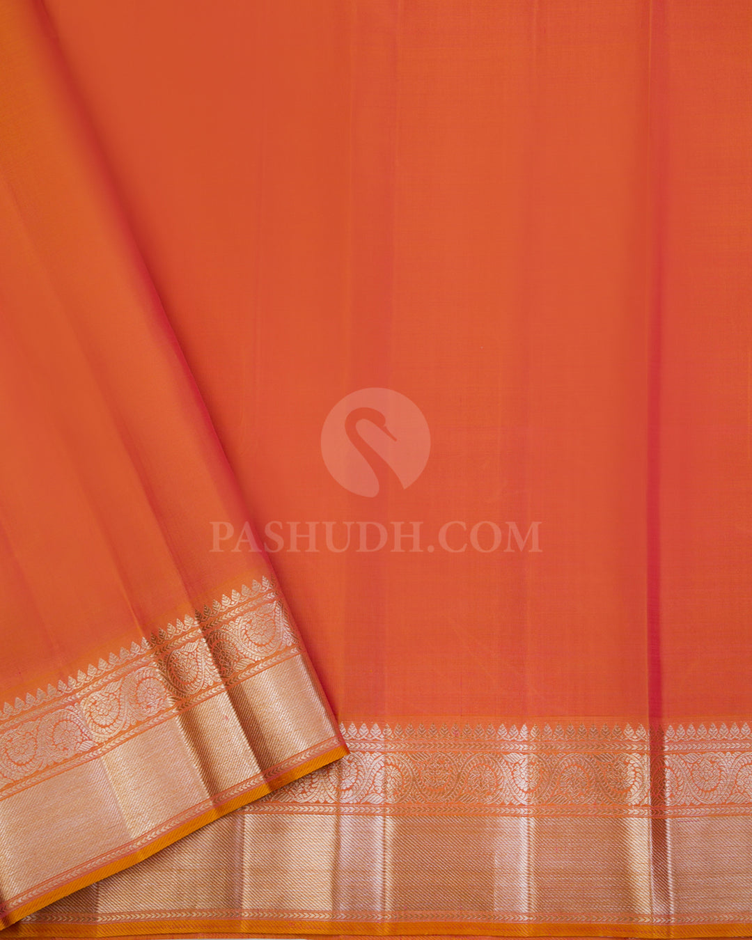 Dark Violet & Orange Kanjivaram Silk Saree - S913