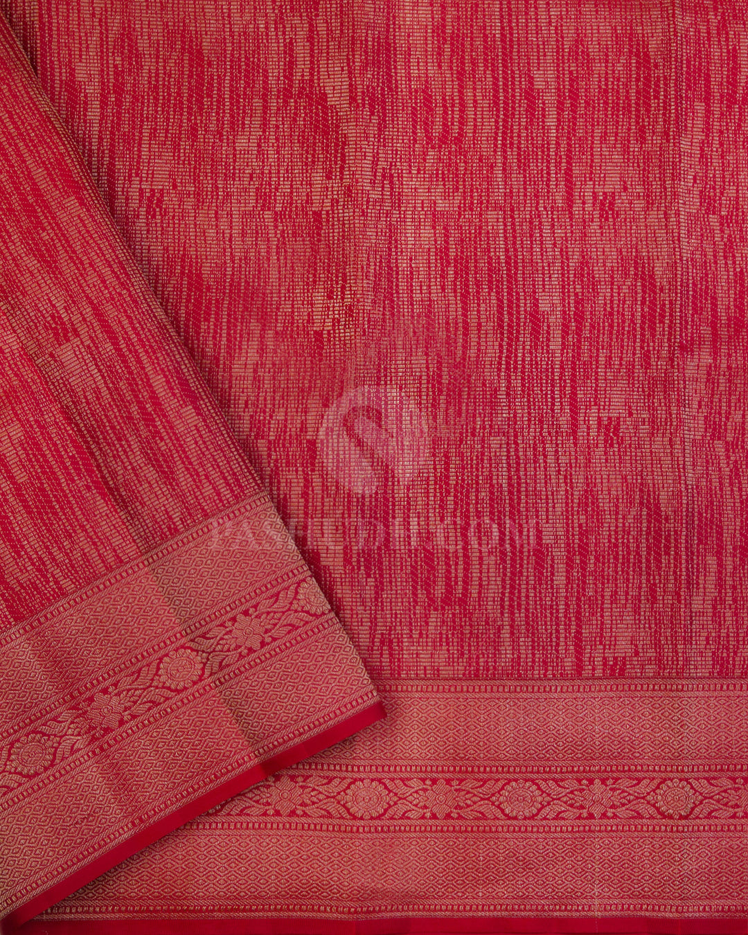 Light Pink and Red Kanjviaram Silk Saree - DT217