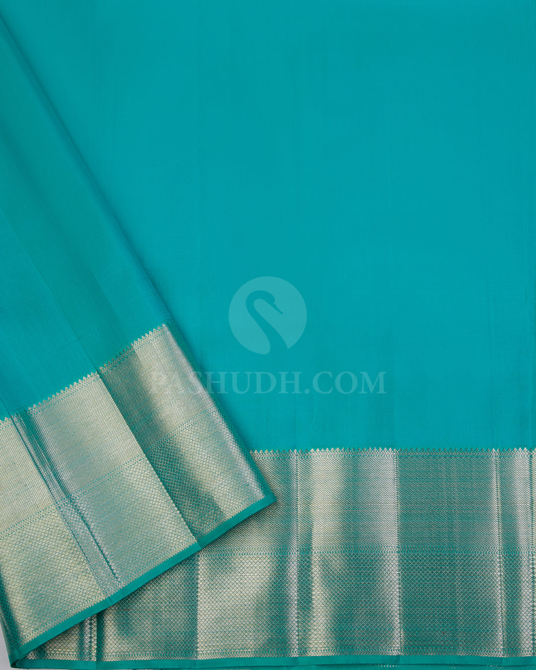 Gold & Turquoise Kanjivaram Silk Saree - S898