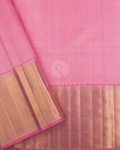 Purple & Baby Pink Pure Zari Organza Kanjivaram Silk Saree - P134(B) - View 3