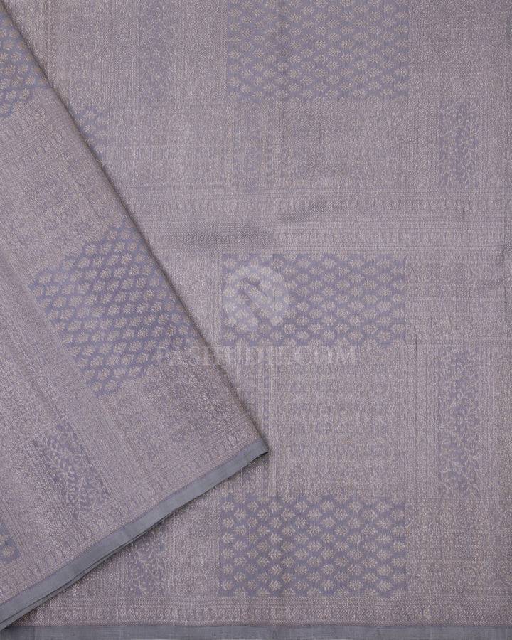 Light Green Borderless Pure Zari Kanjivaram Silk Saree - S734 View 4