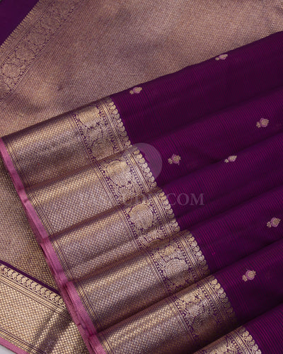 Purple & Pink Kanjivaram Silk Saree - S978 - View 4
