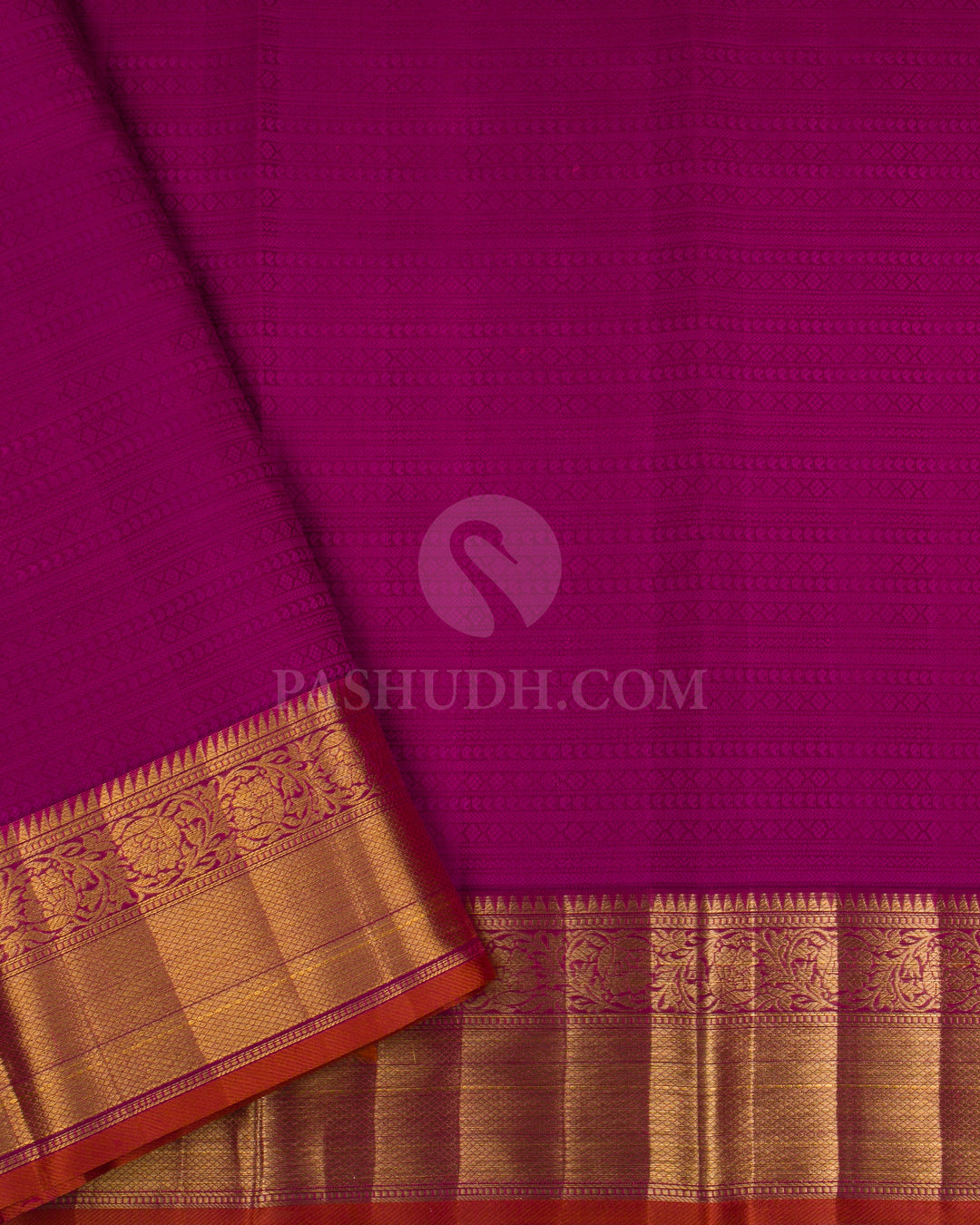 Orange And Magenta Kanjivaram Silk Saree - D541(A) - View 2