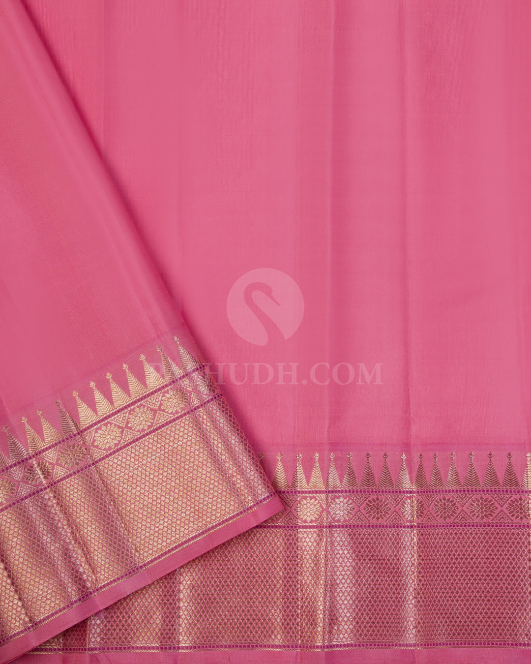 Parrot Green & Baby Pink Kanjivaram Silk Saree - S1050(A) - View 3