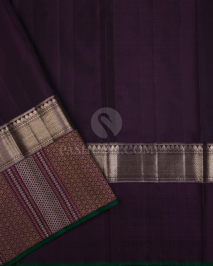 Light Teal Blue & Purple Kanjivaram Silk Saree - S1068(A) - View 3