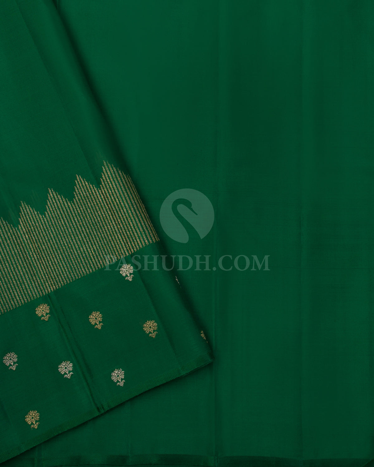 Violet & Green Kanjivaram Silk Saree - S1034(A) - View 3