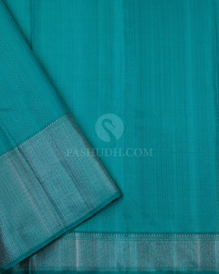 Parrot Green & Anandha Kanjivaram Silk Saree - D446 - View 3