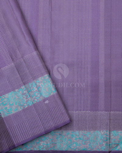 Lavender Kanjivaram Silk Saree - DT189 - View 3