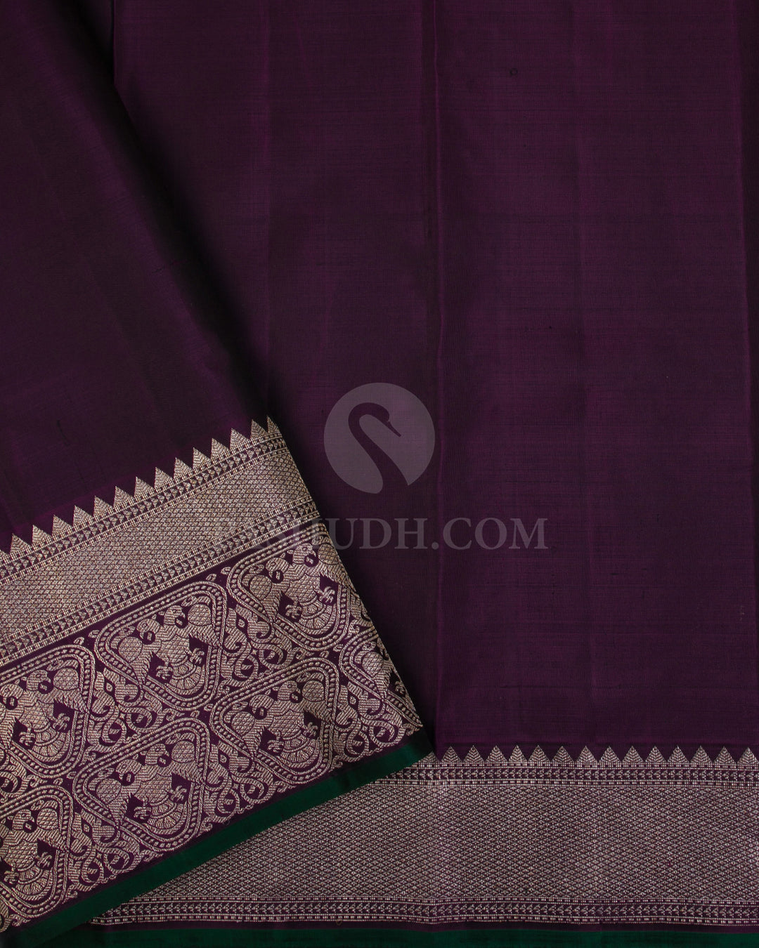 Lilac & Purple Kanjivaram Silk Saree - S1019(B) - View 3