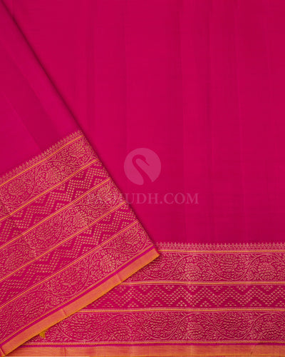 Sky Blue and Pink Zari Kanjivaram Silk Saree - S847 - View 4