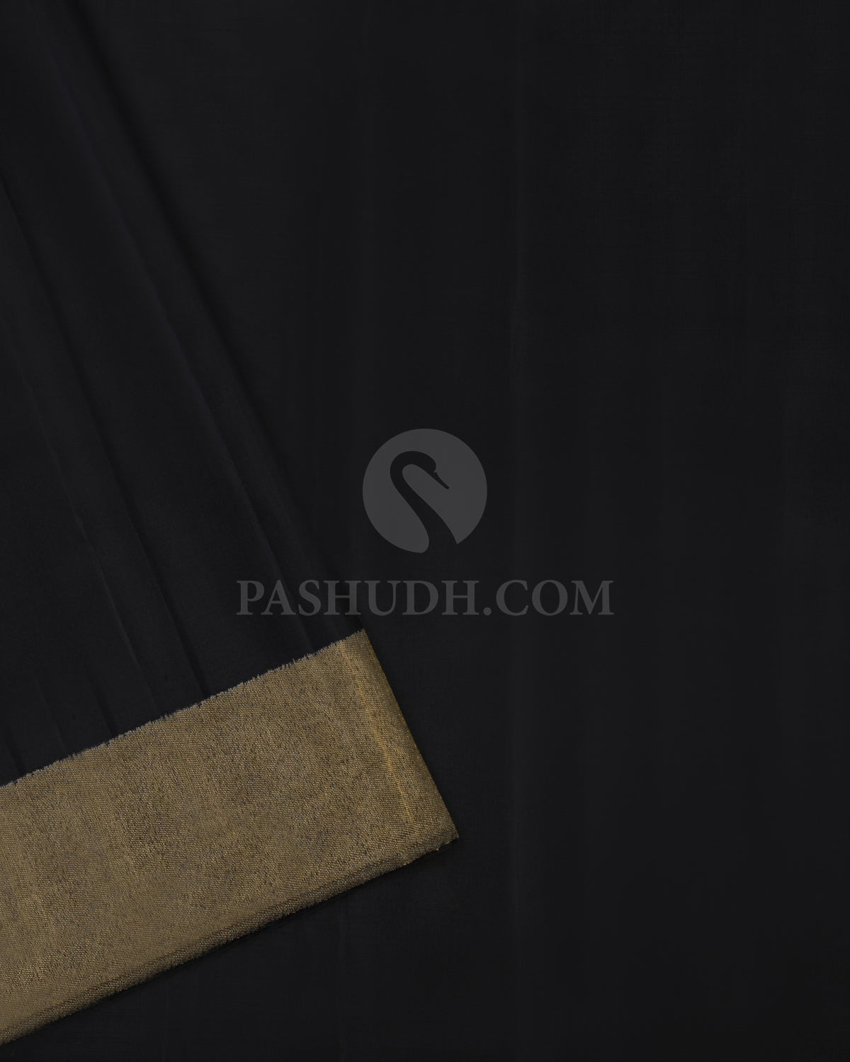 Black Pure Zari Kanjivaram Silk Saree with Paithani Pallu - P129 - View 3