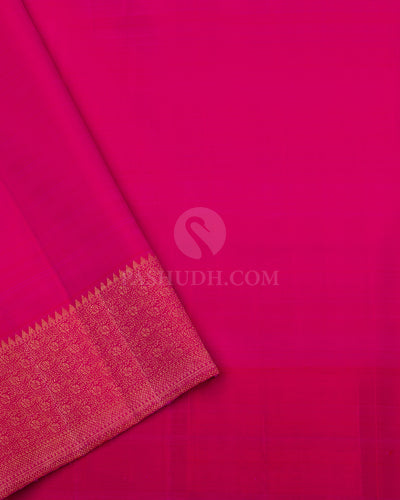 Yellow and Pink Kanjivaram Silk Saree - S785 -View 4