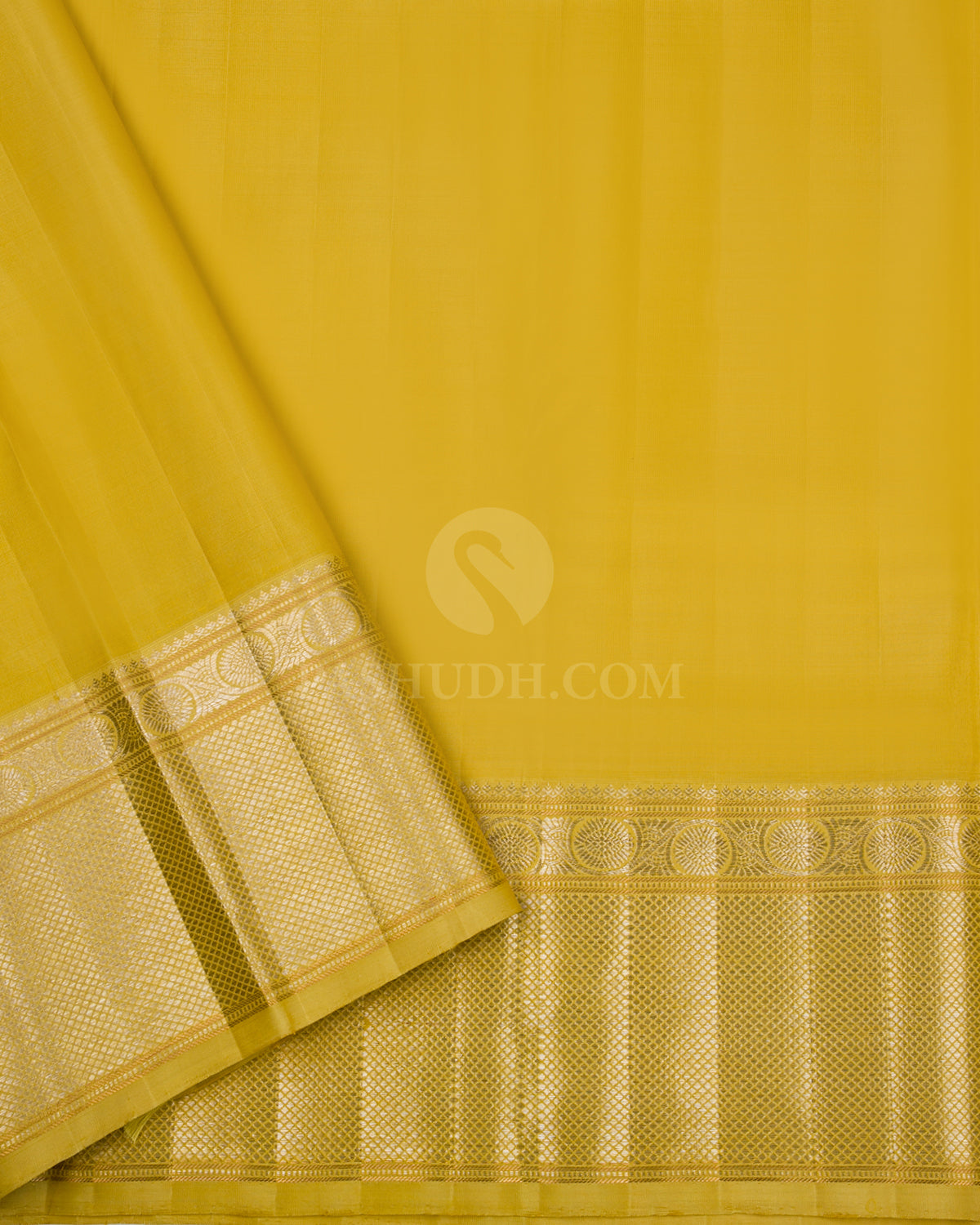 Baby Pink & Mustard Kanjivaram Silk Saree - S877 - View 4