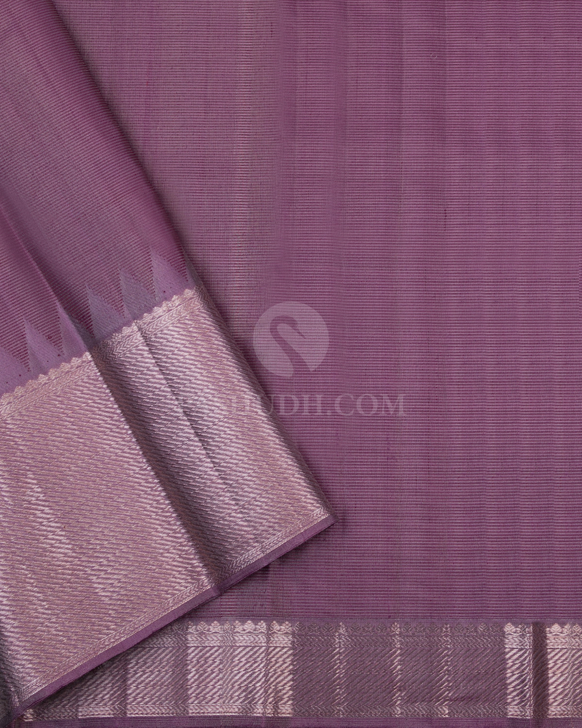 Ash & Light Lavender Kanjivaram Silk Saree - D447 - View 3