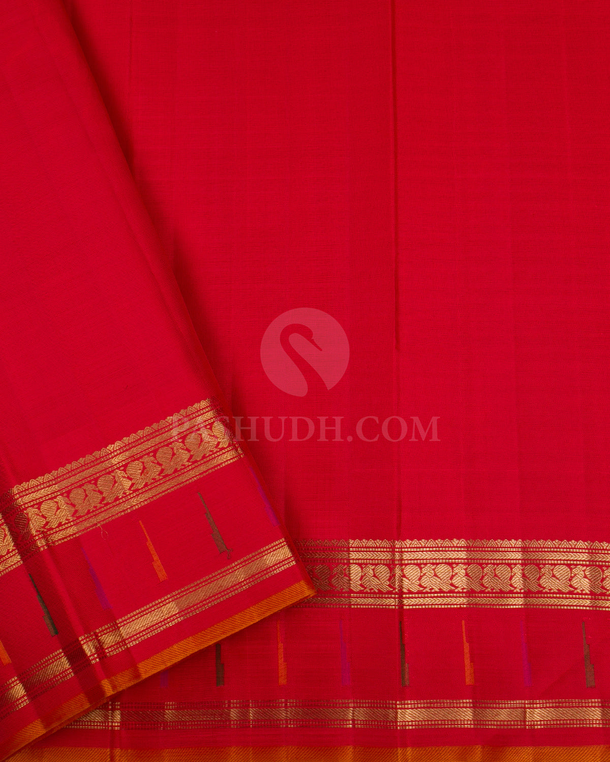 Black And Red Pure Zari Paithani Kanjivaram Silk Saree - P150(A) - View 3